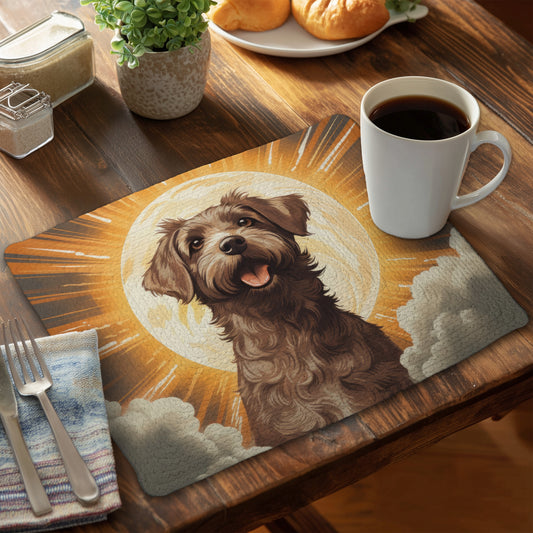 Pupper Brown Braided Polyester Placemat for Home Decor
