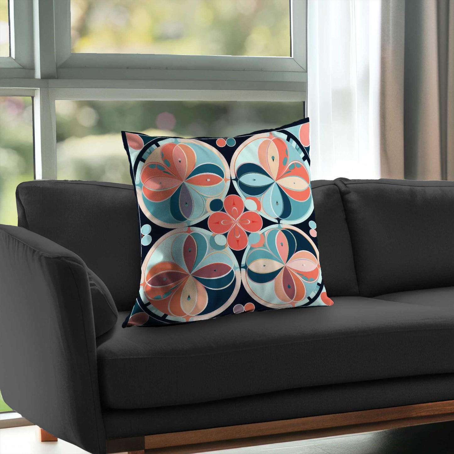 Pastel Mandala Poly Twill Throw Pillow | Home Decor Accent