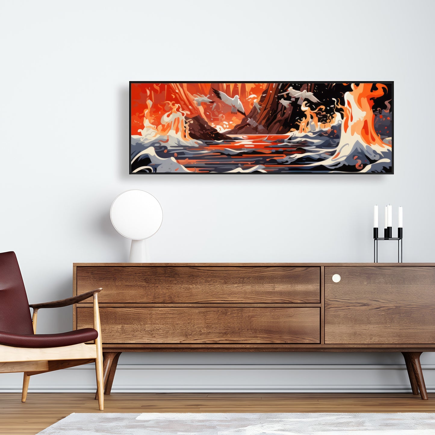 The Escape - Blue Framed Canvas Home Decor Art Piece