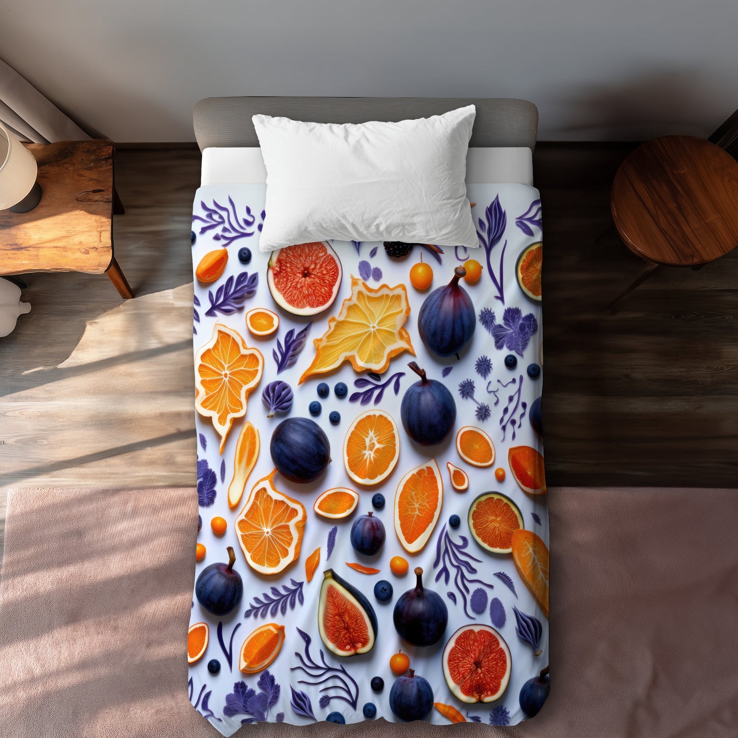 Fruity Skins Blue Duvet Cover - Stylish Home Decor Essentials