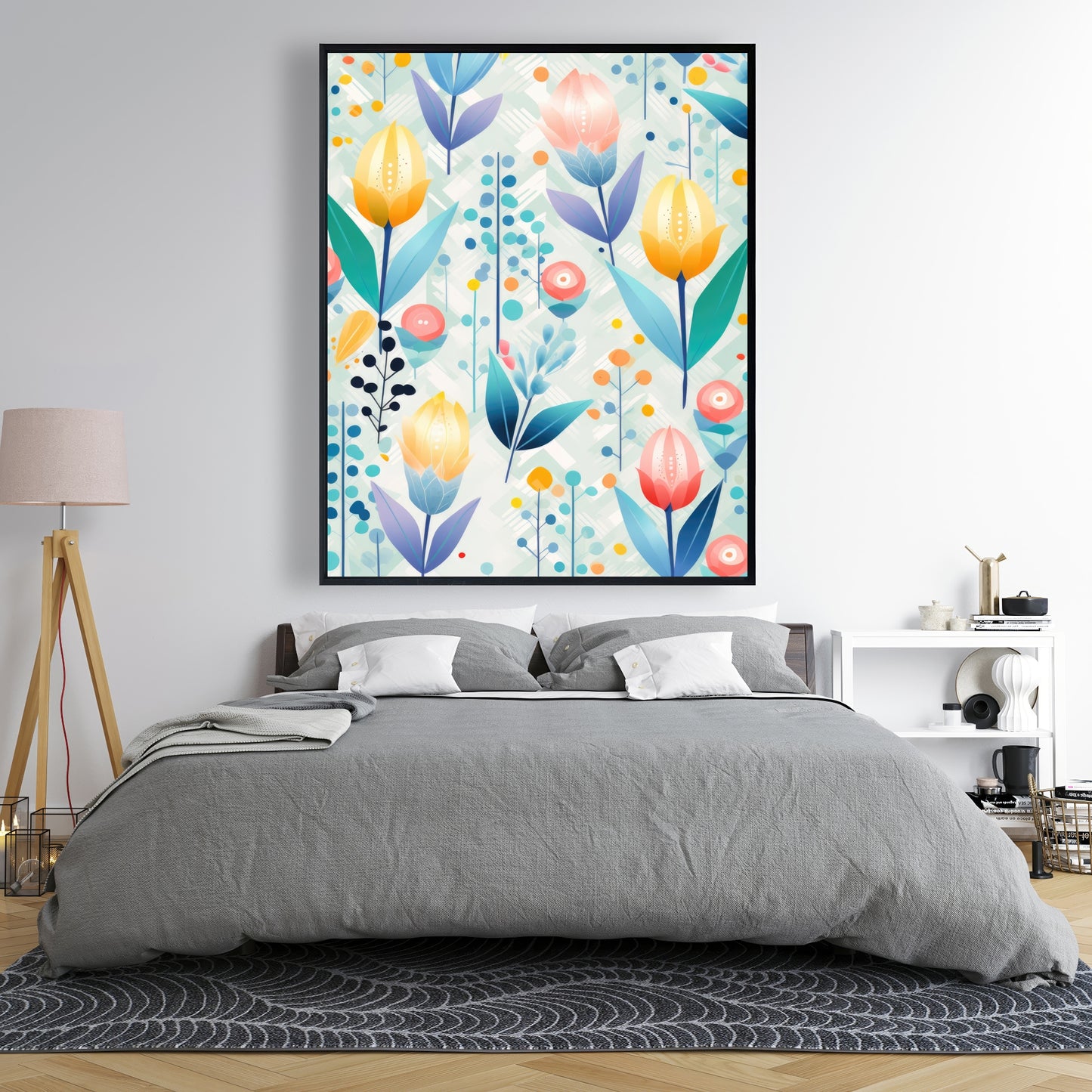 Calming scents - Turquoise Framed Canvas for Home Decor
