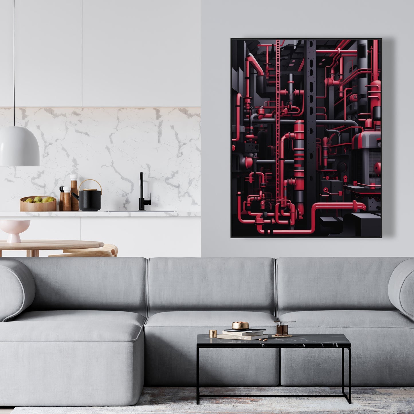 Machinery - 36"x36" Framed canvas
