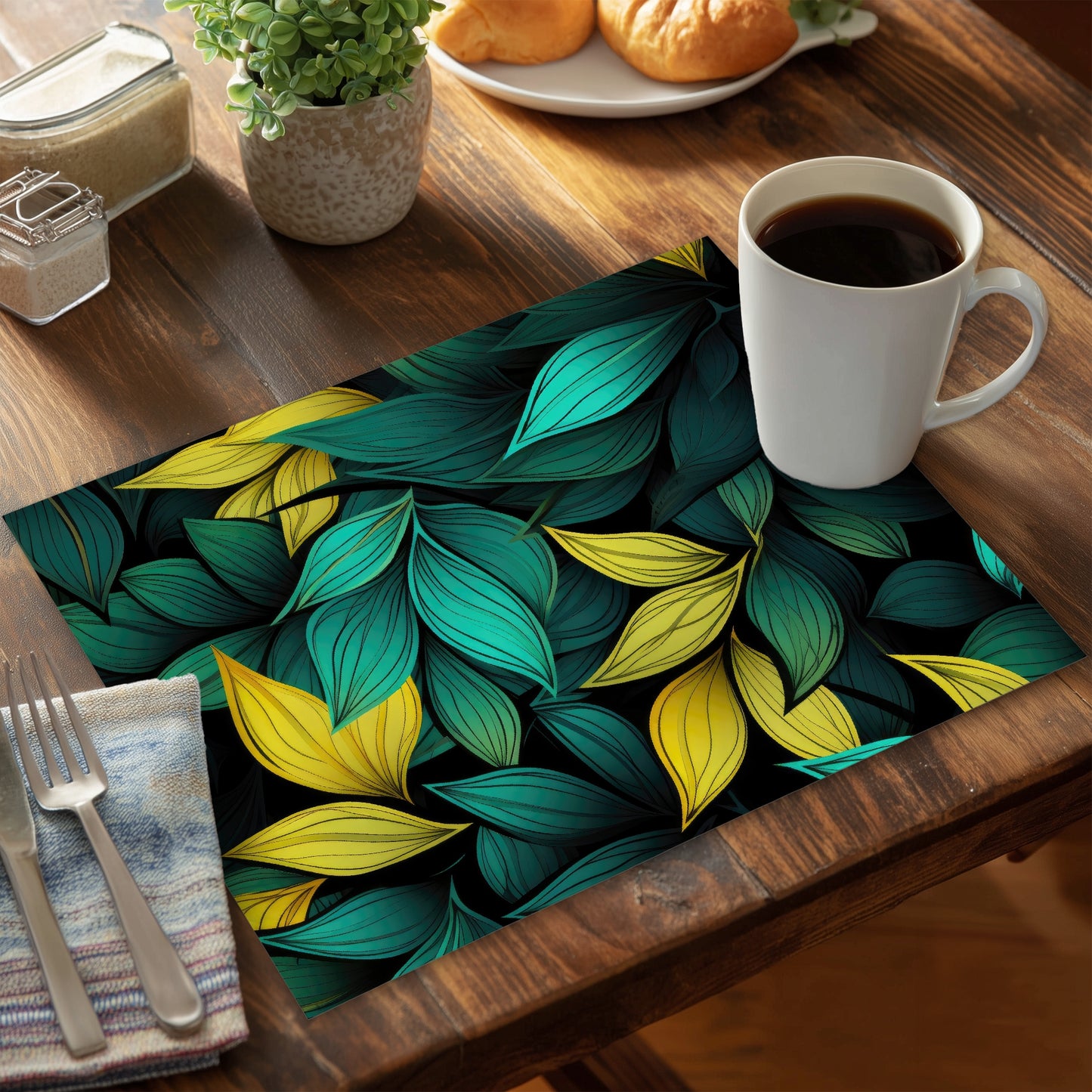 Potent Aroma Turquoise Polyester Placemat | Home Decor Accent