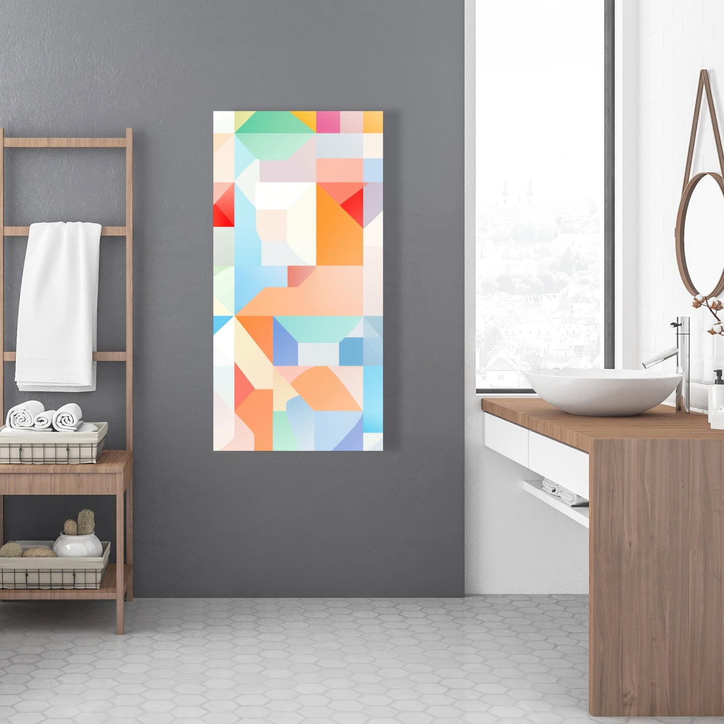 Geometric Cadence - Orange Canvas Art for Home Decor