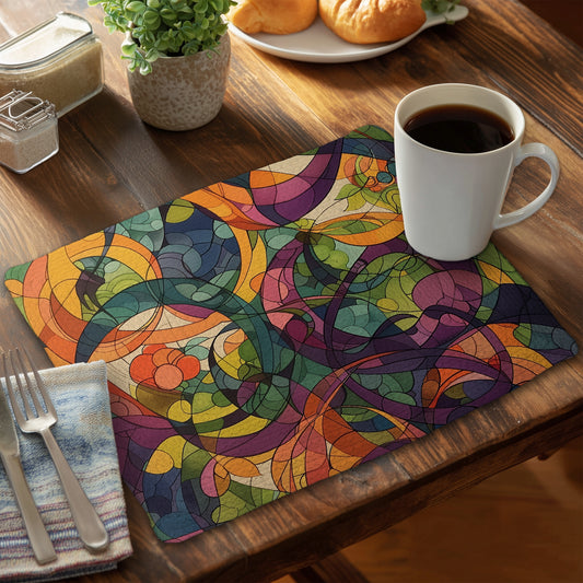 Converge - Orange Braided Polyester Placemats for Home Decor