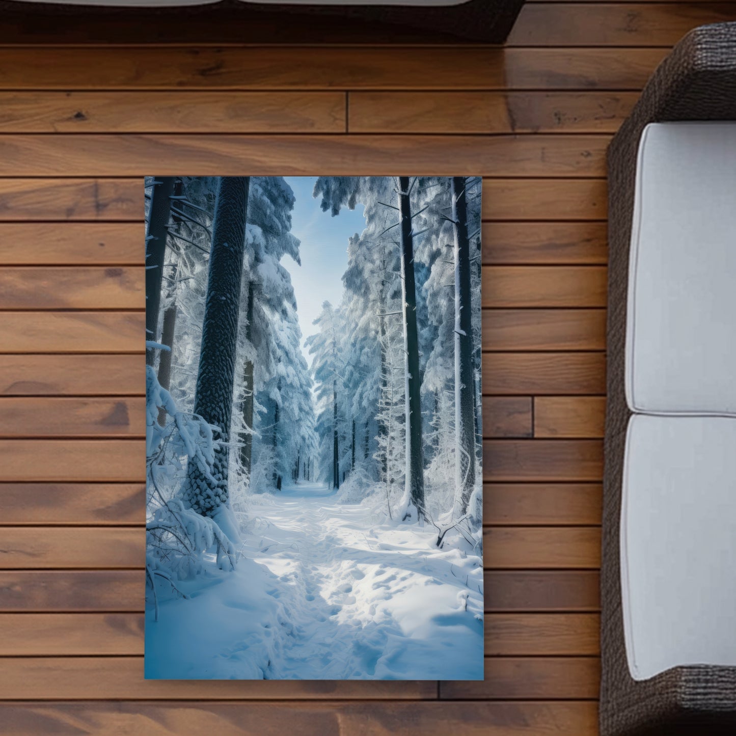 Cold forest White Outdoor Area Rug for Home Decor - Stylish