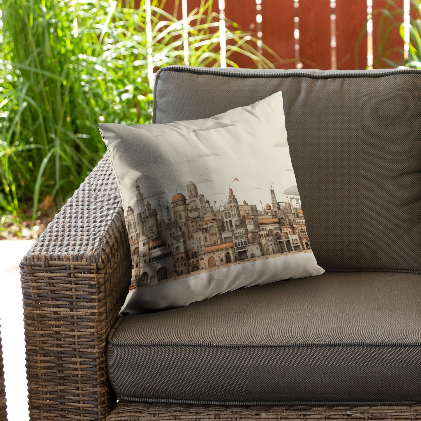 The Old Town White Poly Twill Throw Pillow - Home Decor Insert