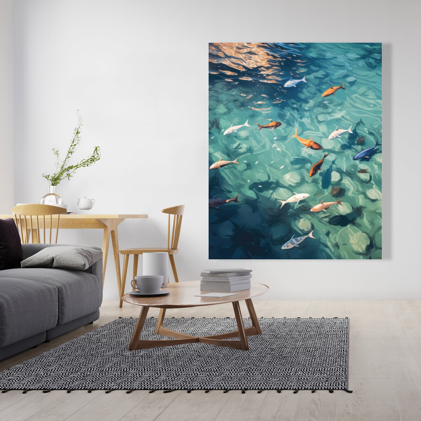 Caustic fish - 32"x32" Canvas