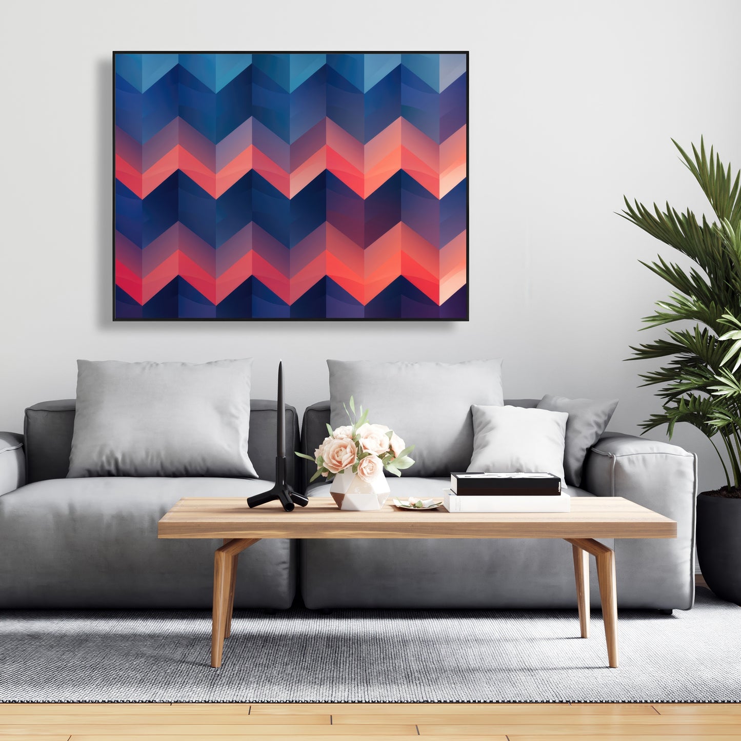 Heat Waves - Red Framed Canvas Art for Home Decor