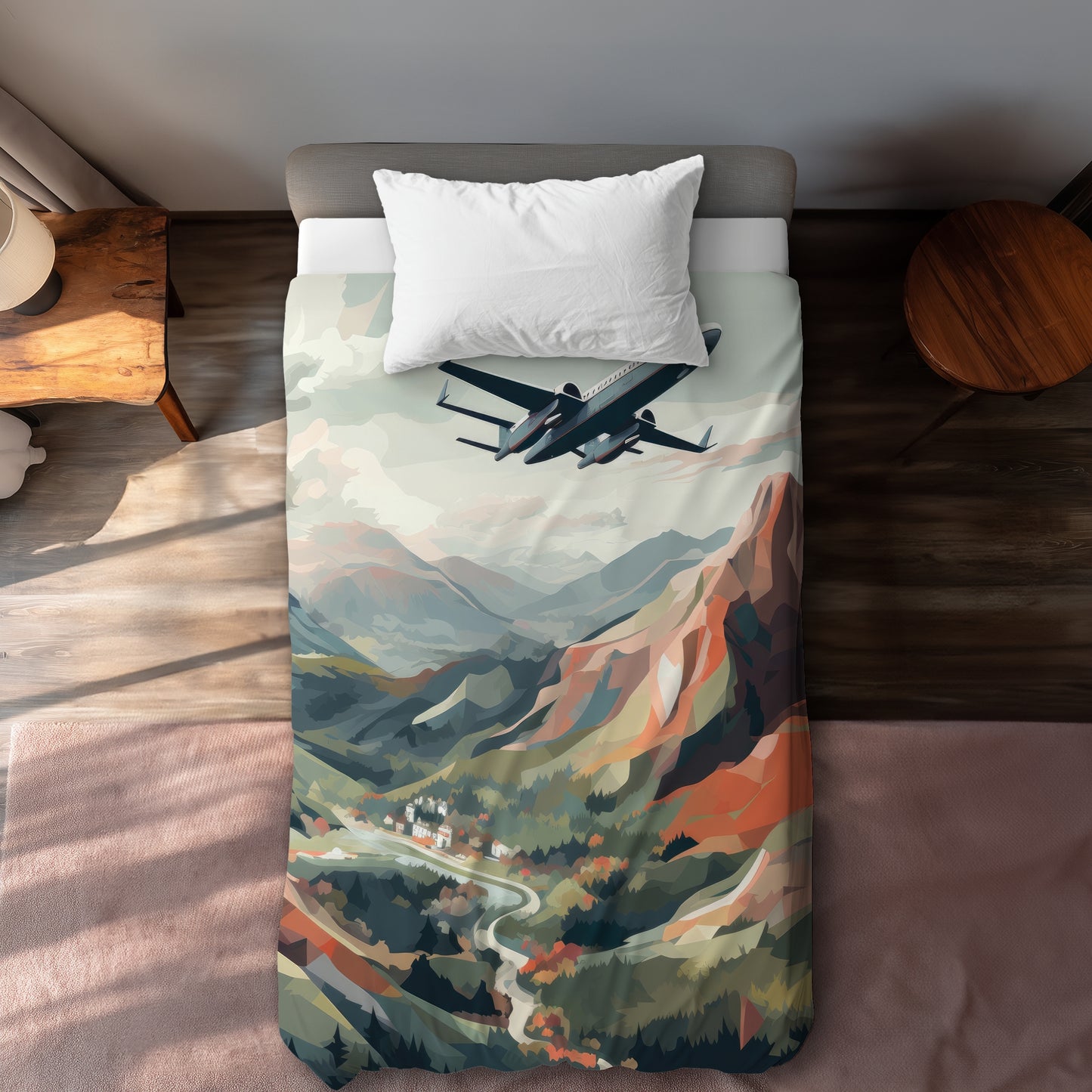 Shallow Flight White Duvet Cover - Elegant Home Decor Accent