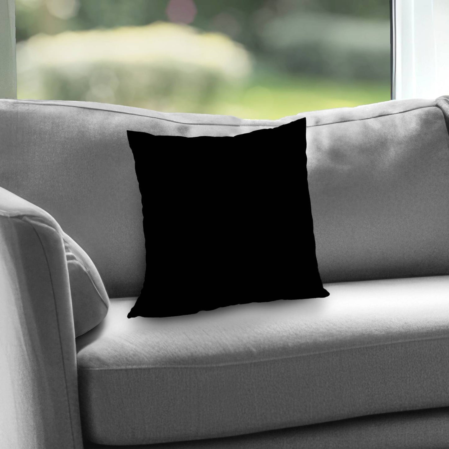 Coussin décoratif en sergé de polyester noir pur - Décoration élégante pour la maison