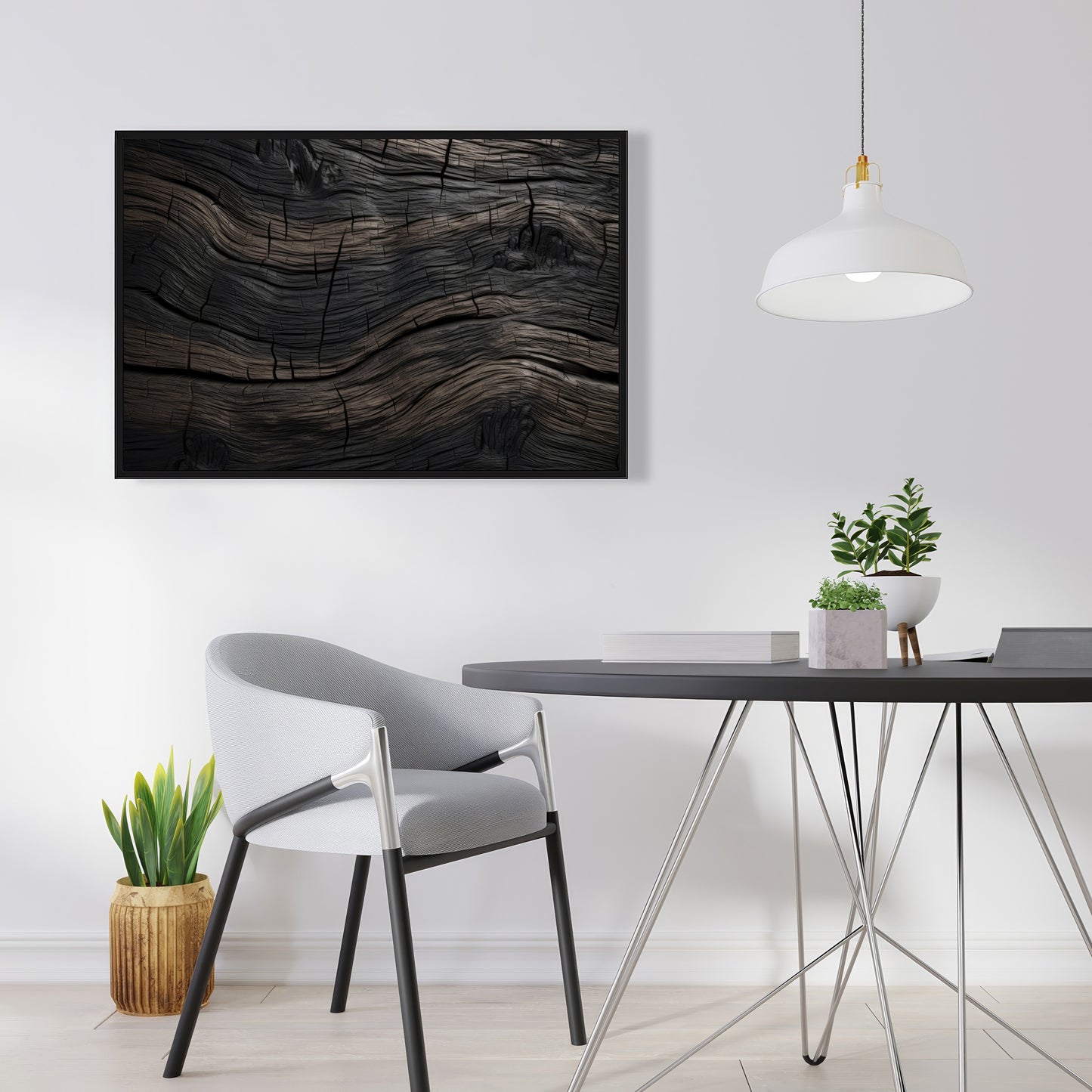 Dark wood - 36"x36" Framed canvas