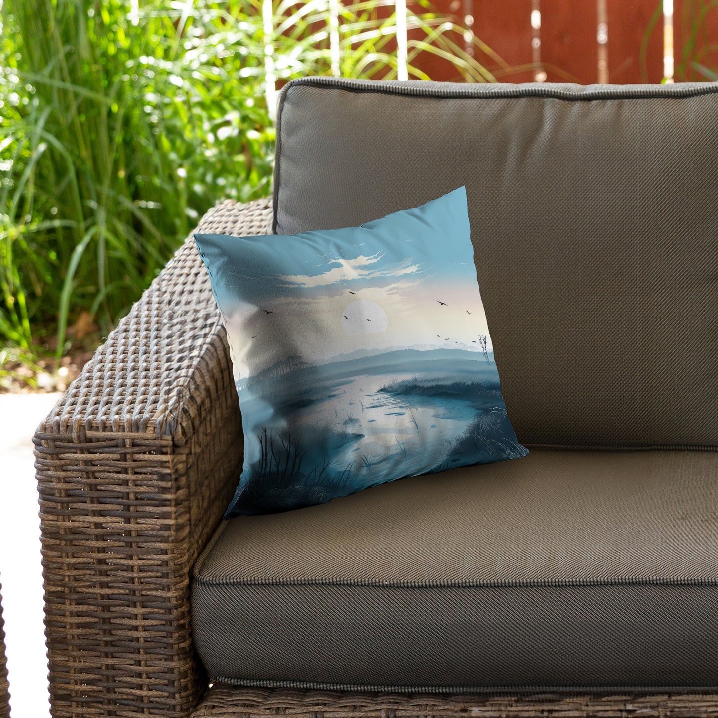The Marsh White Poly Twill Throw Pillow - Home Decor Accent