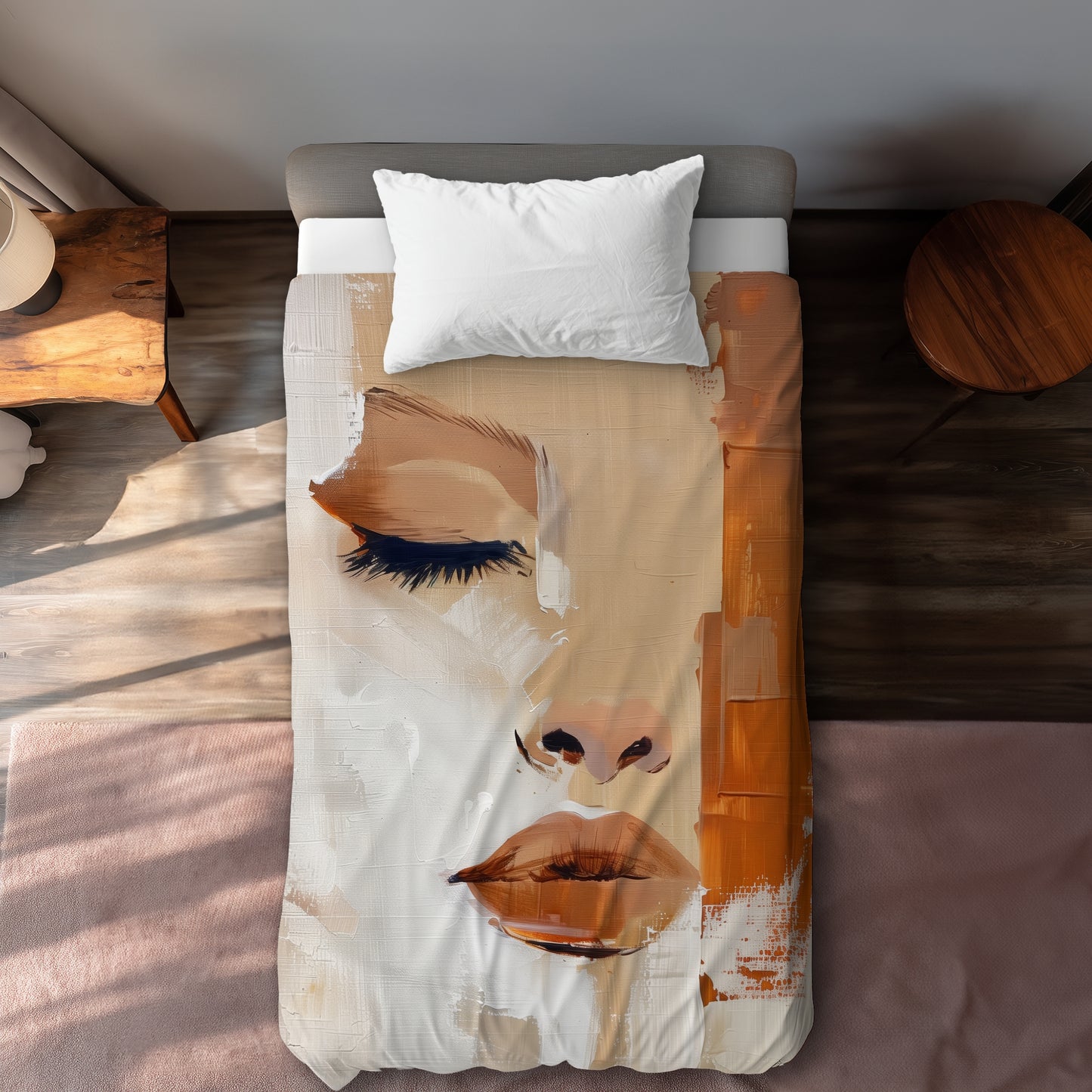 Half Beige Duvet Cover - Elegant Home Decor for Cozy Spaces