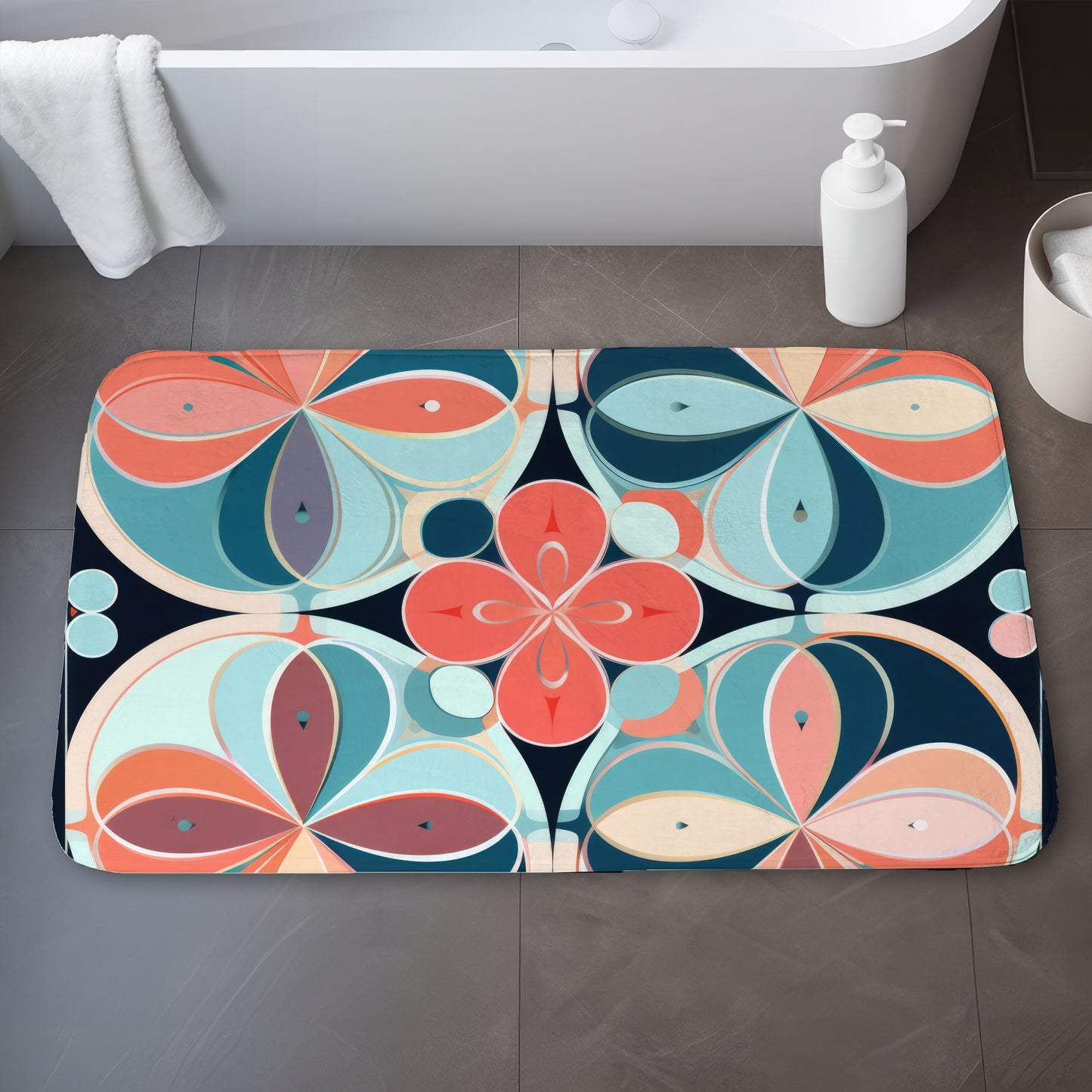 Pastel mandala - 17"x24" Bath mat