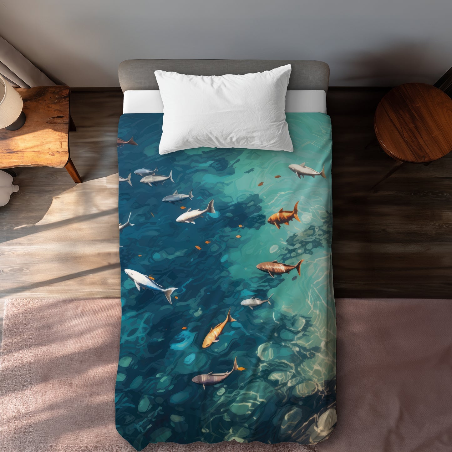 Swim ahead White Duvet Cover - Elegant Home Decor | Cozy Style