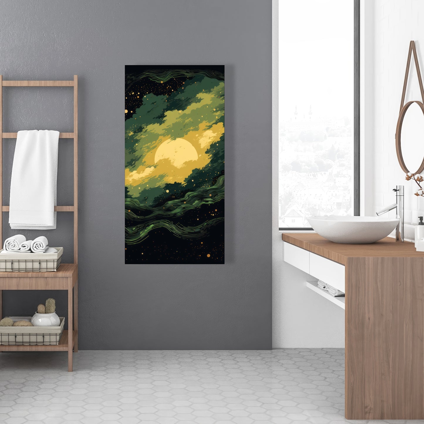 Cloudy Star - Yellow Canvas Home Decor for Bright Spaces