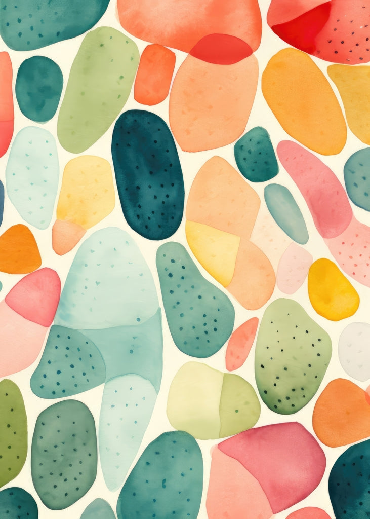Seedy Shapes Turquoise Bath Mat - Stylish Home Decor Accent