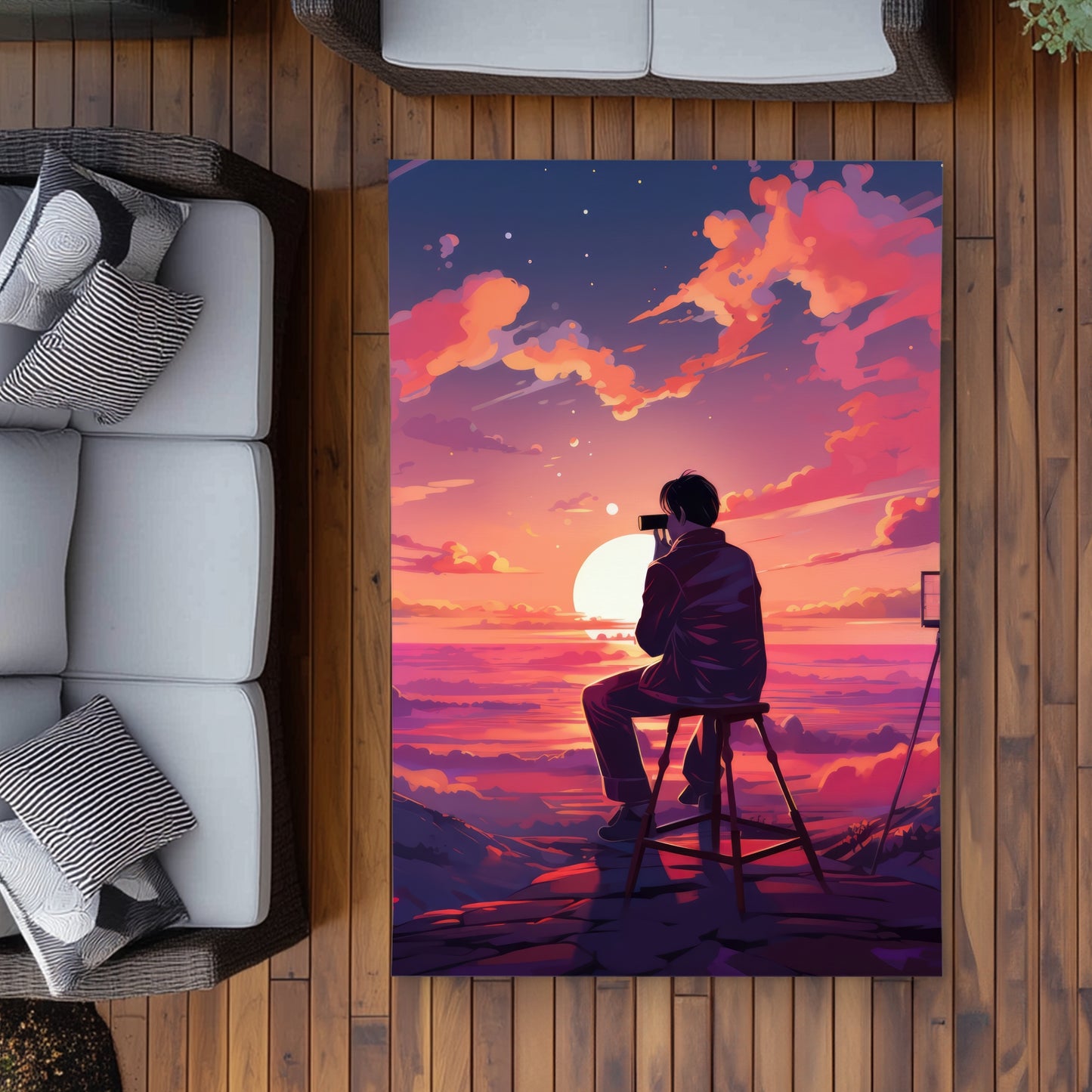 The Observer Black Outdoor Area Rug | Stylish Home Decor