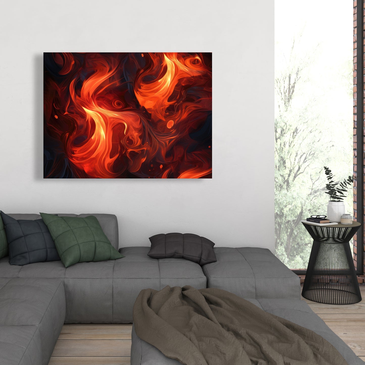 Fires of heck - 32"x32" Canvas