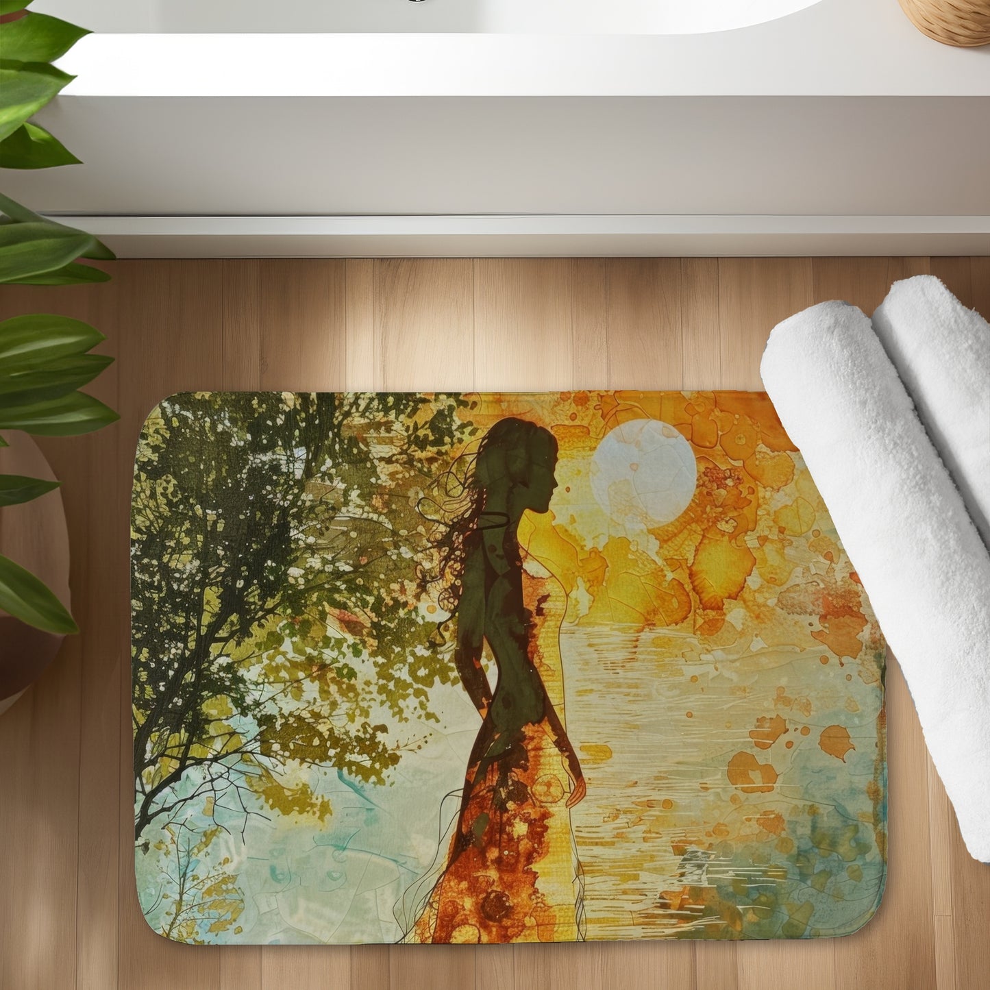 Peaceful sun - 17"x24" Bath mat