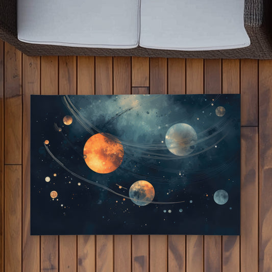 Deep Exploration Orange Outdoor Area Rug for Home Decor