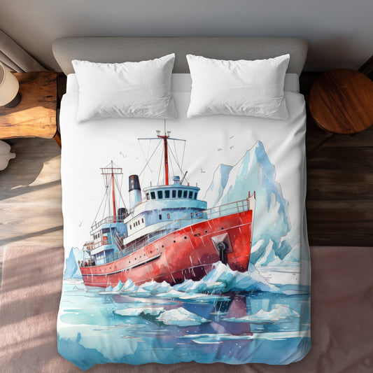 Breaking the Ice Red Duvet Cover - Stylish Home Decor