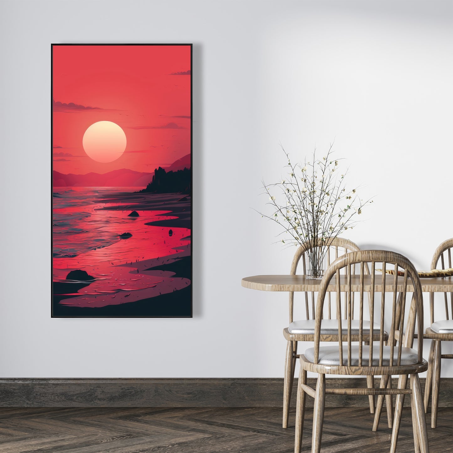 Red Sky - Red Framed Canvas for Stunning Home Decor