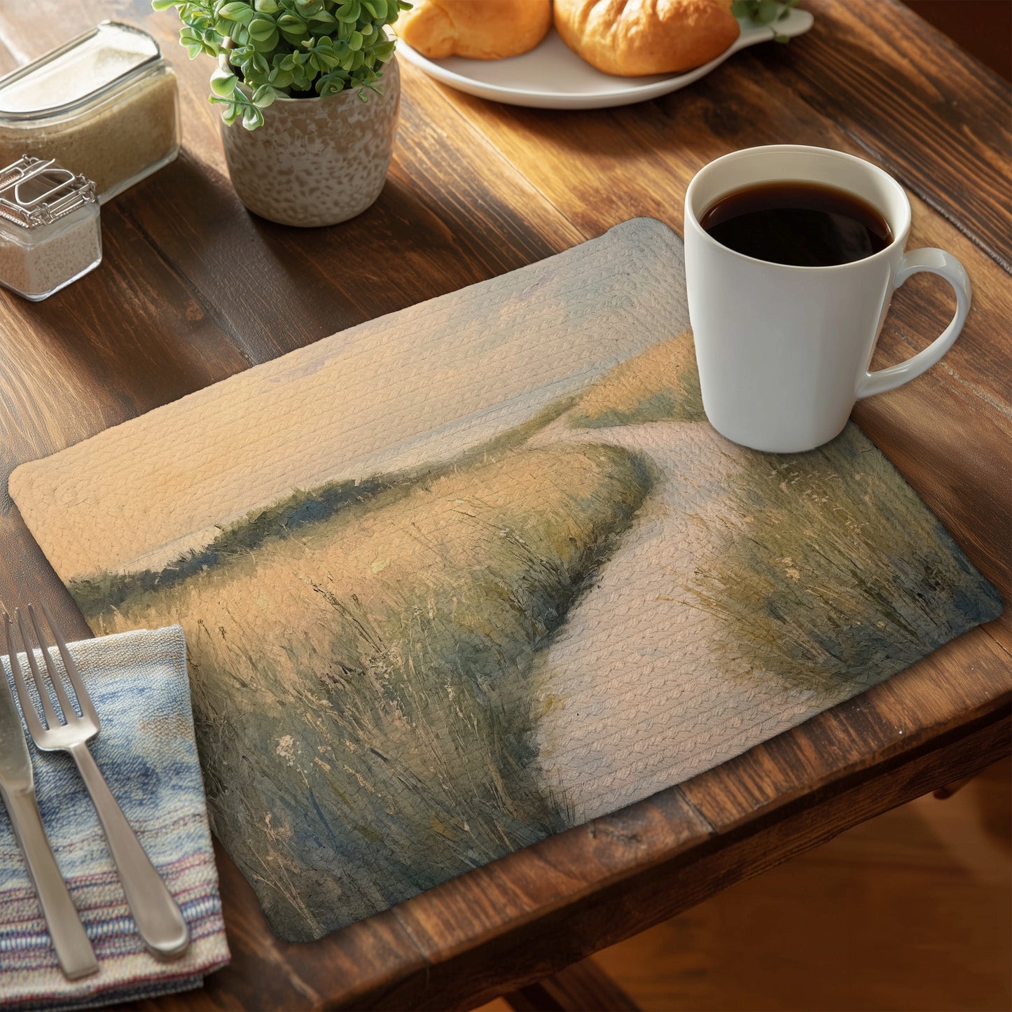 Soft breeze Braided Polyester Placemat for Home Decor