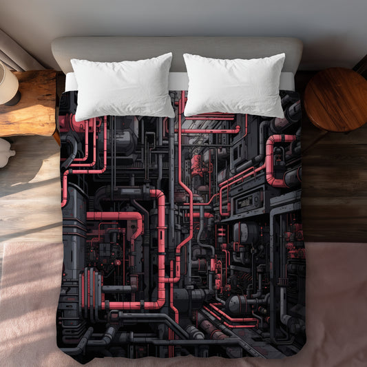 Tubular Nightmare - Red Duvet Cover for Home Decor | Cozy Style