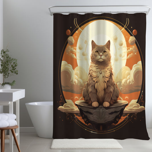 The overlord Orange Shower Curtain | Stylish Home Decor