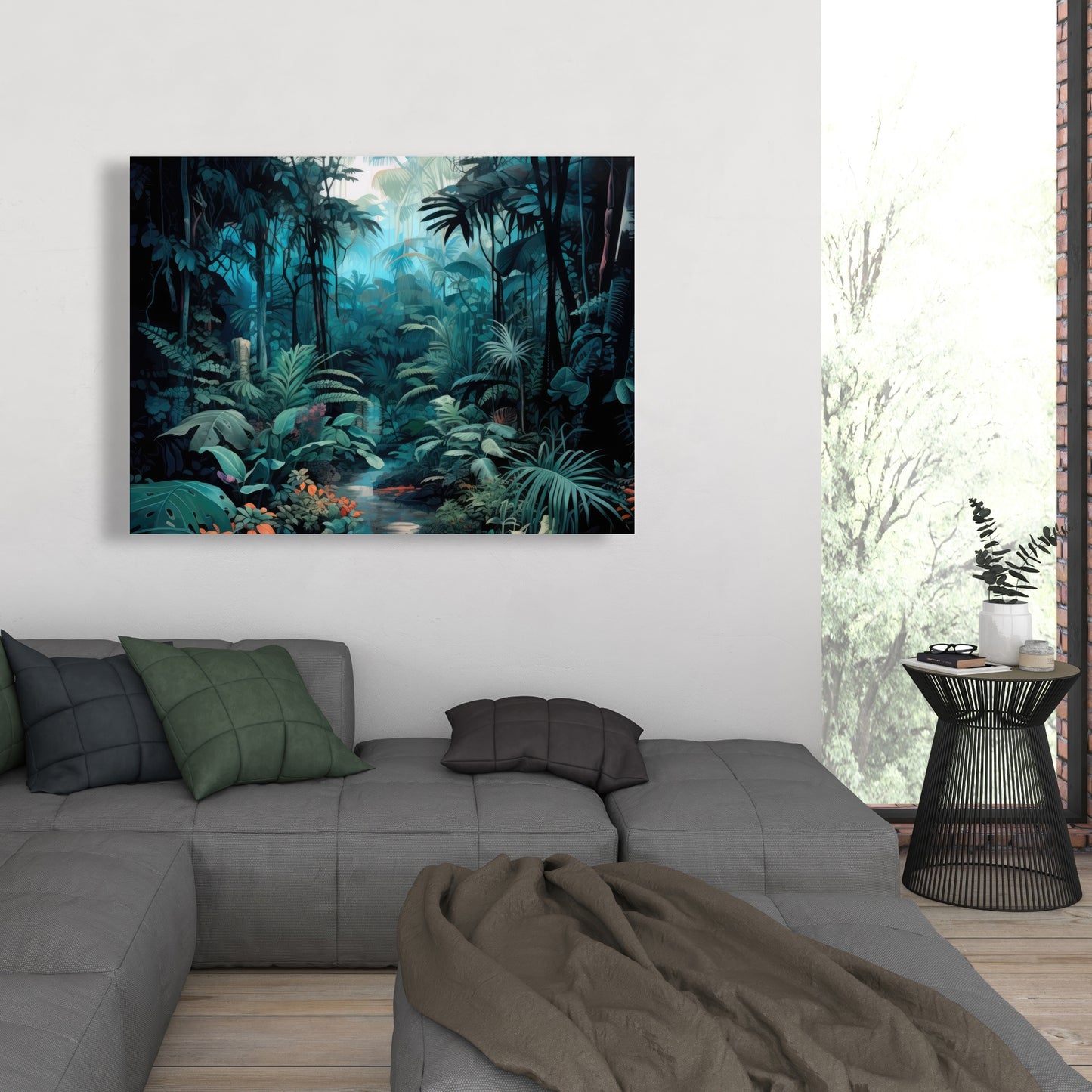 Deep in the jungle - Orange Canvas Art for Home Decor