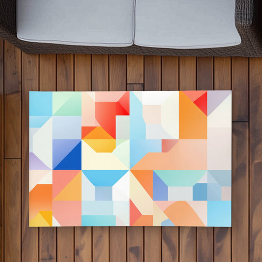 Tapis d'extérieur géométrique rouge Cadence | Décoration d'intérieur essentielle