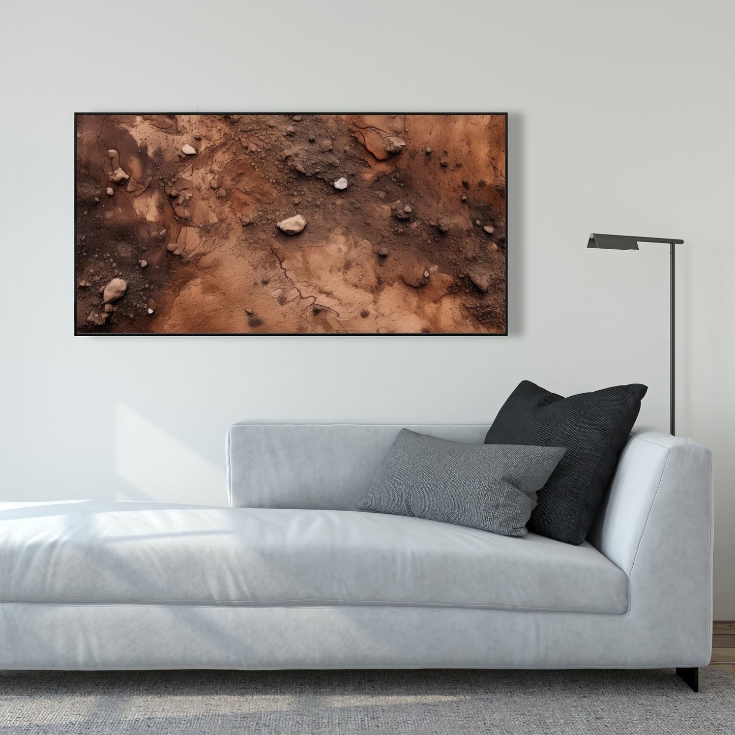 Mud and Stones | Brown Framed Canvas Home Decor Art