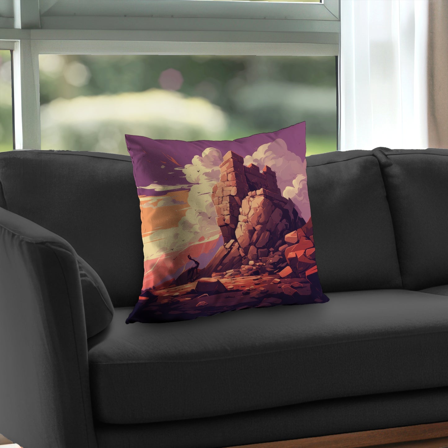 Standing above Orange Poly Twill Throw Pillow Insert | Home Decor