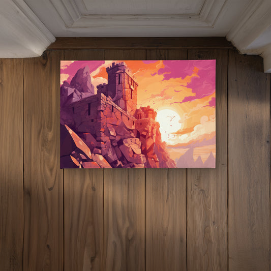 The Setting Rampart - Purple Indoor Outdoor Door Mat for Home Decor
