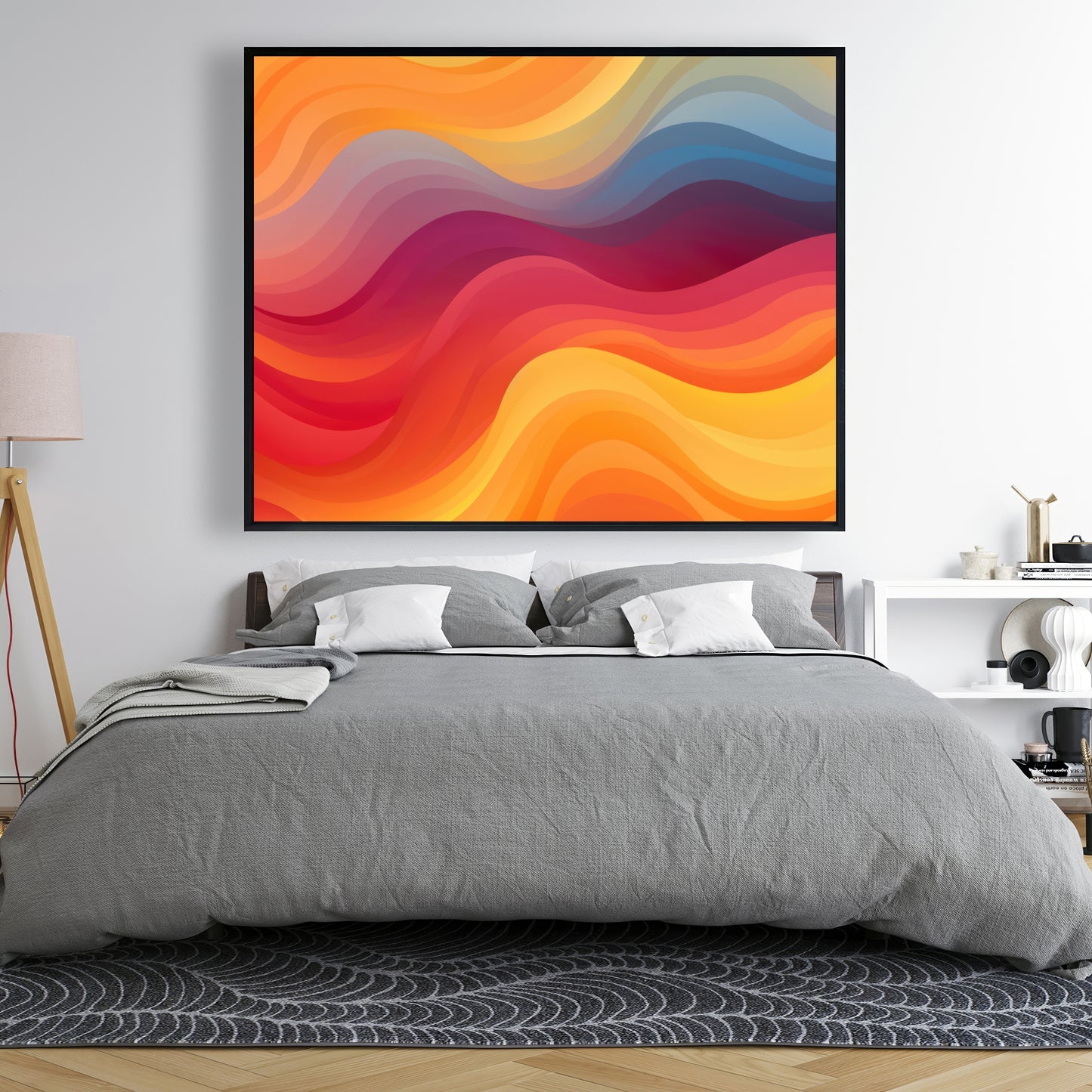 Cloudy Sky - Blue Framed Canvas for Home Decor | Wall Art