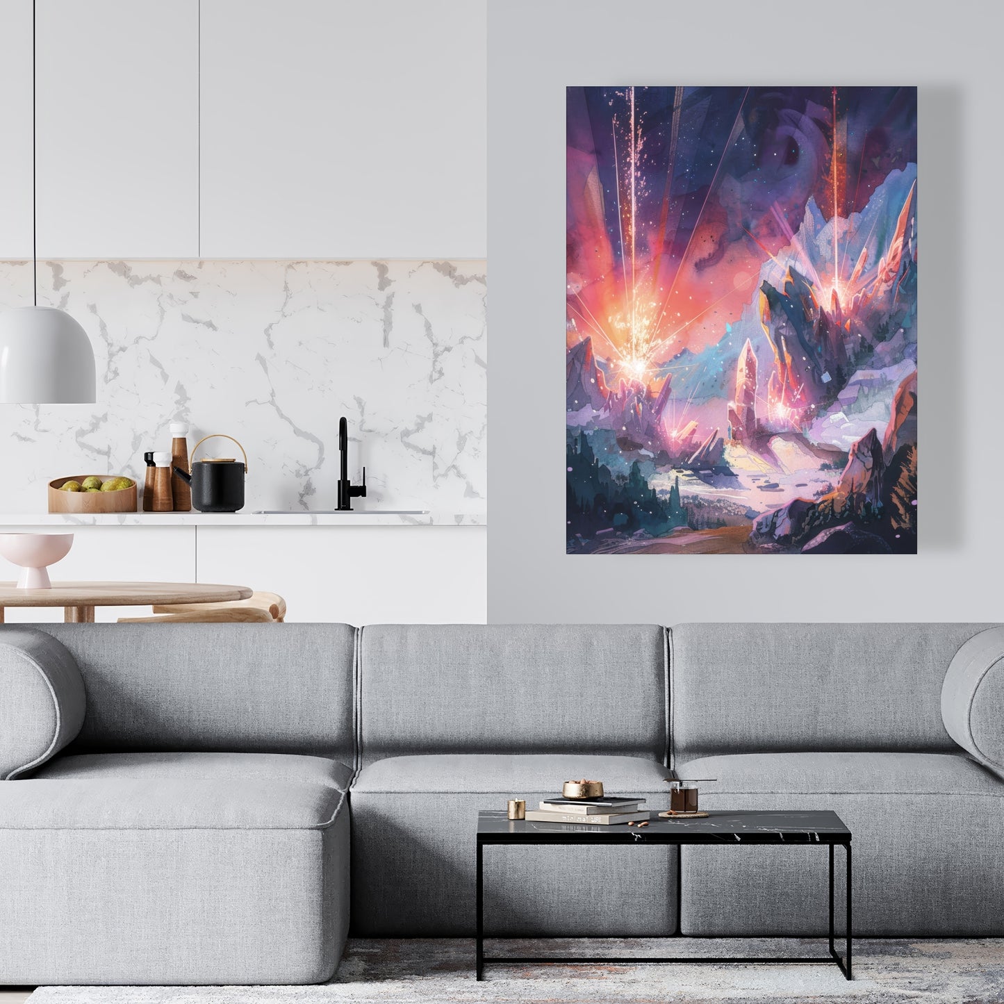 Beaming Signal - Blue Canvas Art for Stunning Home Decor