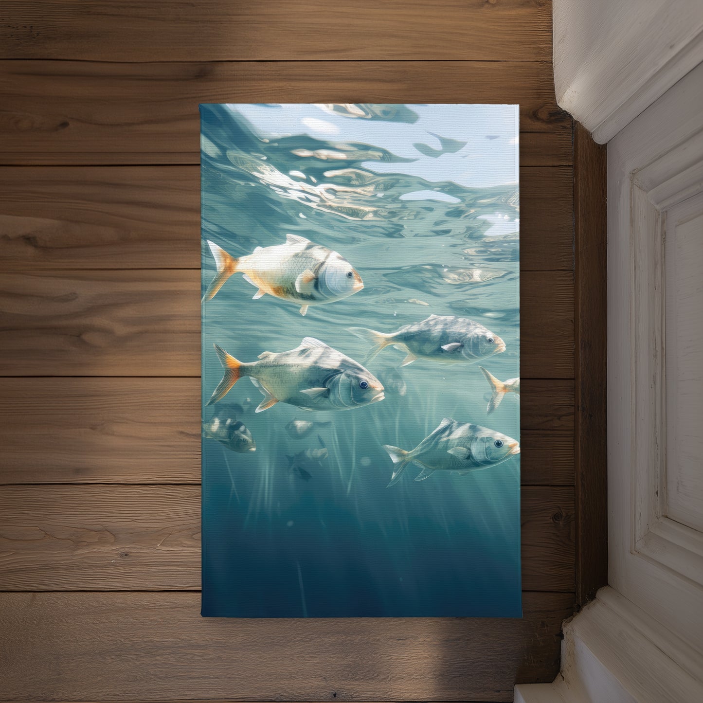 Swimming peacefully Door Mat - Indoor Outdoor Home Decor