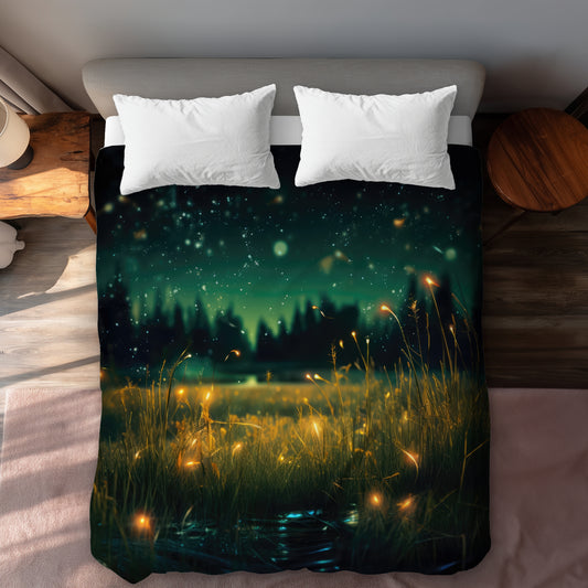 Housse de couette noire « Lumière dans l'obscurité » | Décoration d'intérieur élégante