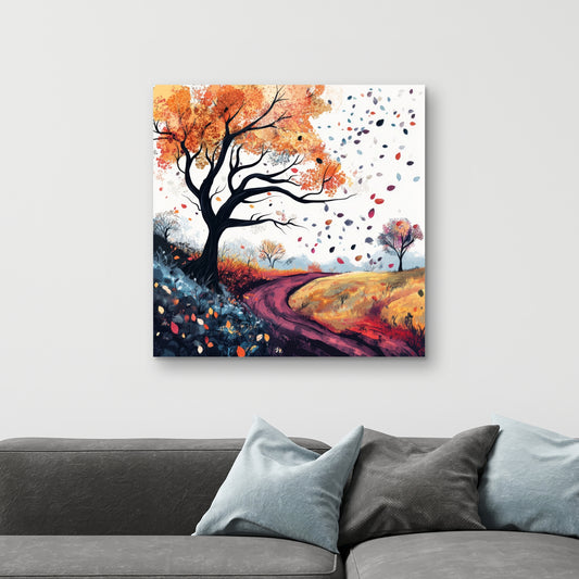 Blowing leaves - 32"x32" Canvas