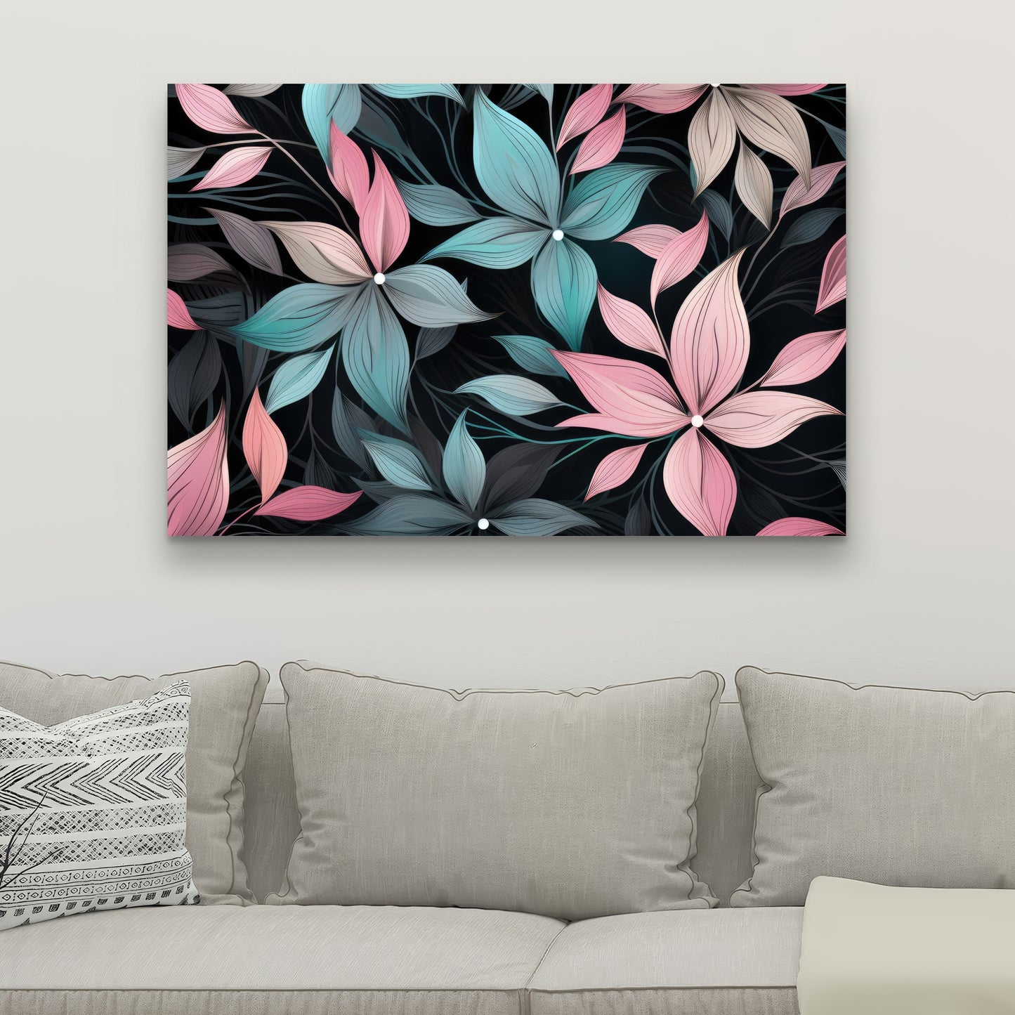 Desaturated flowers - 32"x32" Canvas