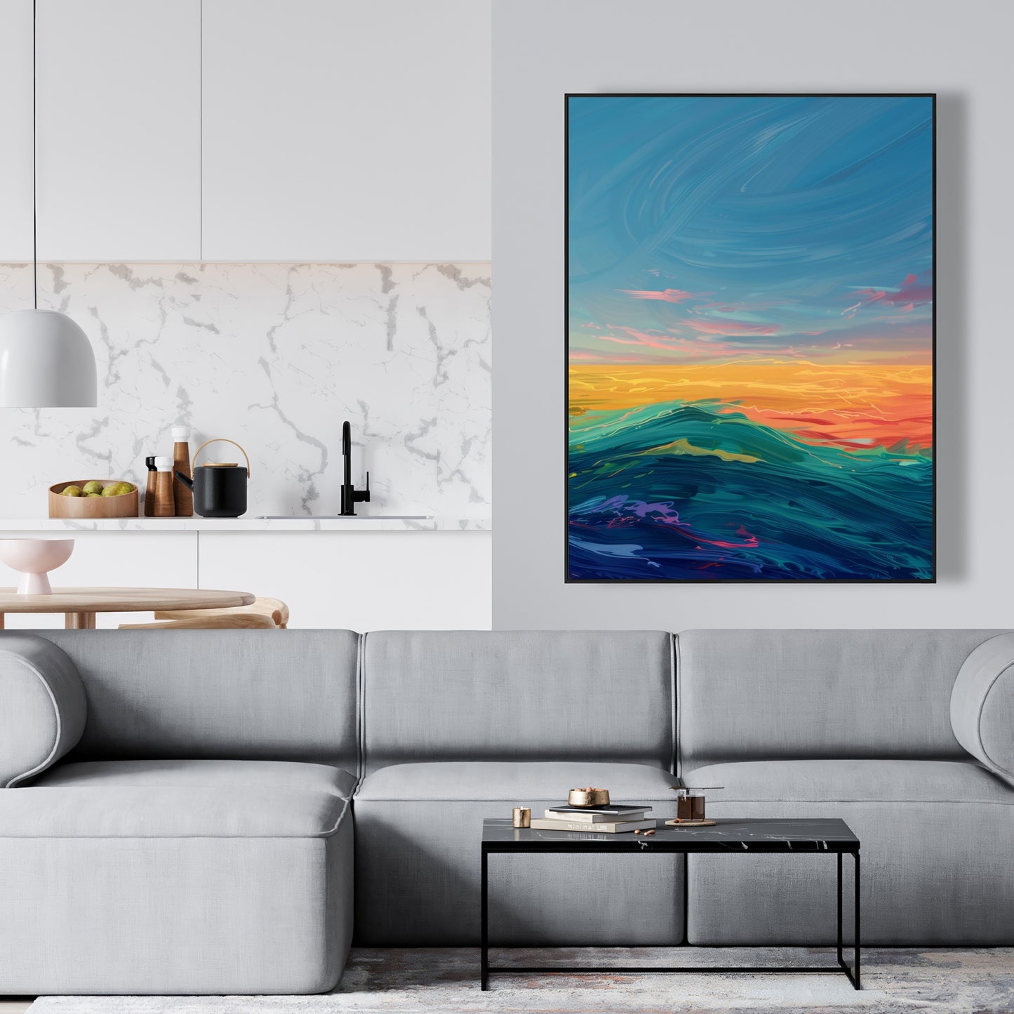Watercolors - Framed Canvas - Print on demand
