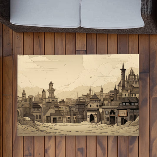 Desert Town Beige Outdoor Area Rug - Stylish Home Decor