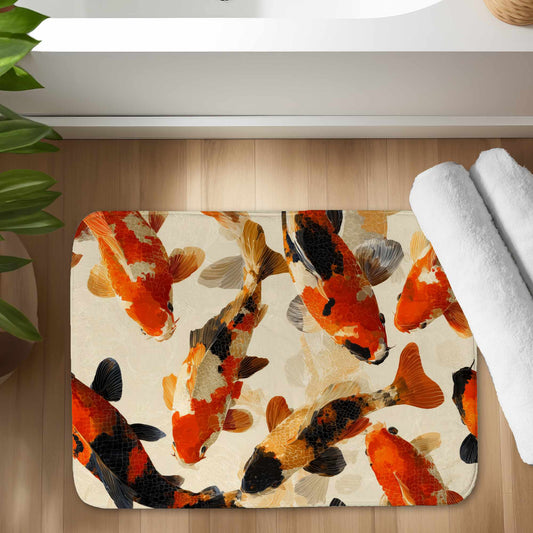 Koi Dance Flow Bath Mat | Stylish Home Decor Accent