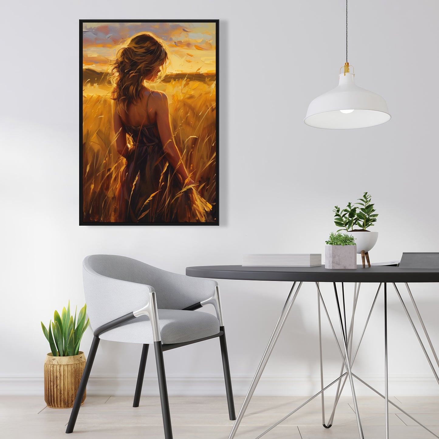 Warm field - 24"x24" Framed canvas