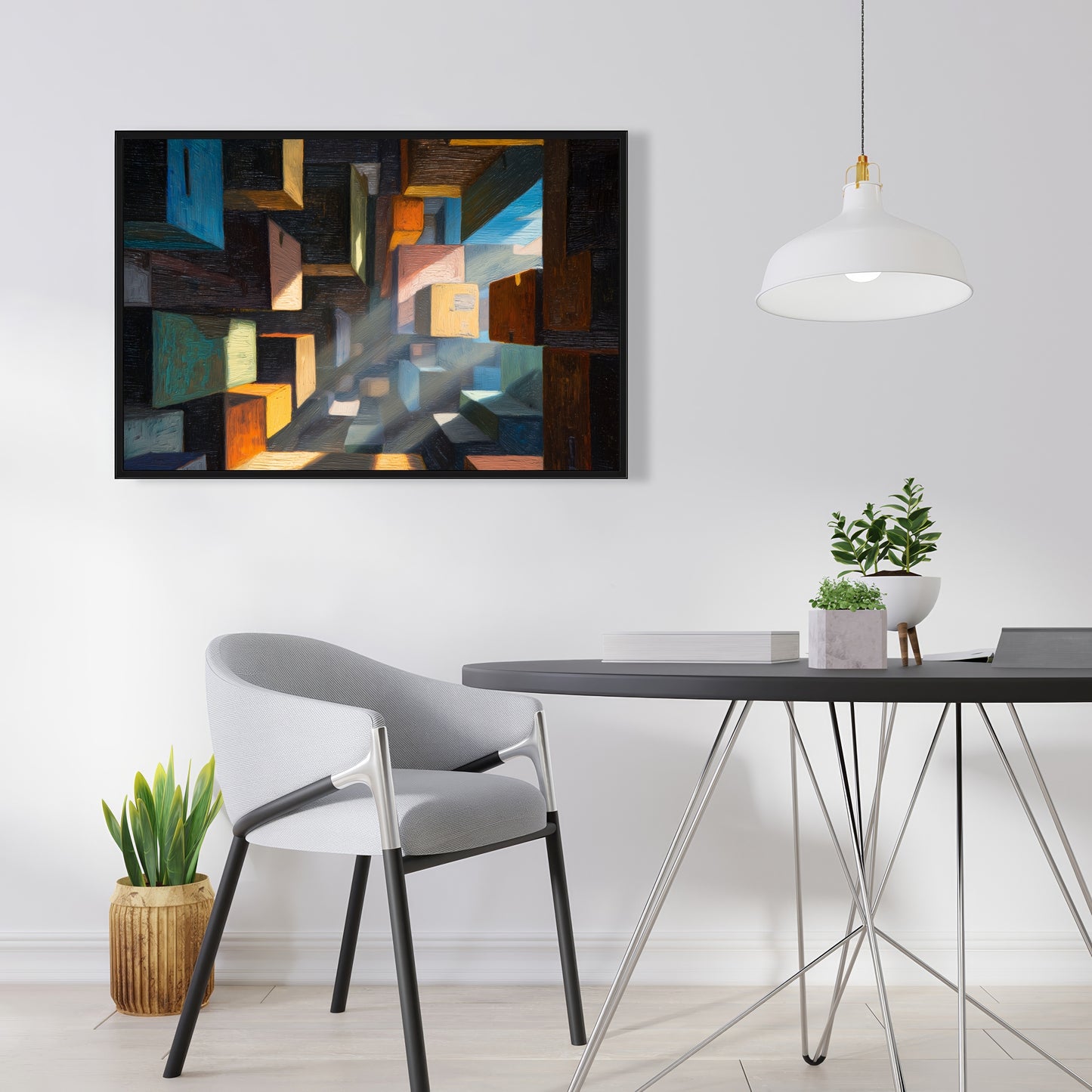 Boxed up - 24"x24" Framed canvas