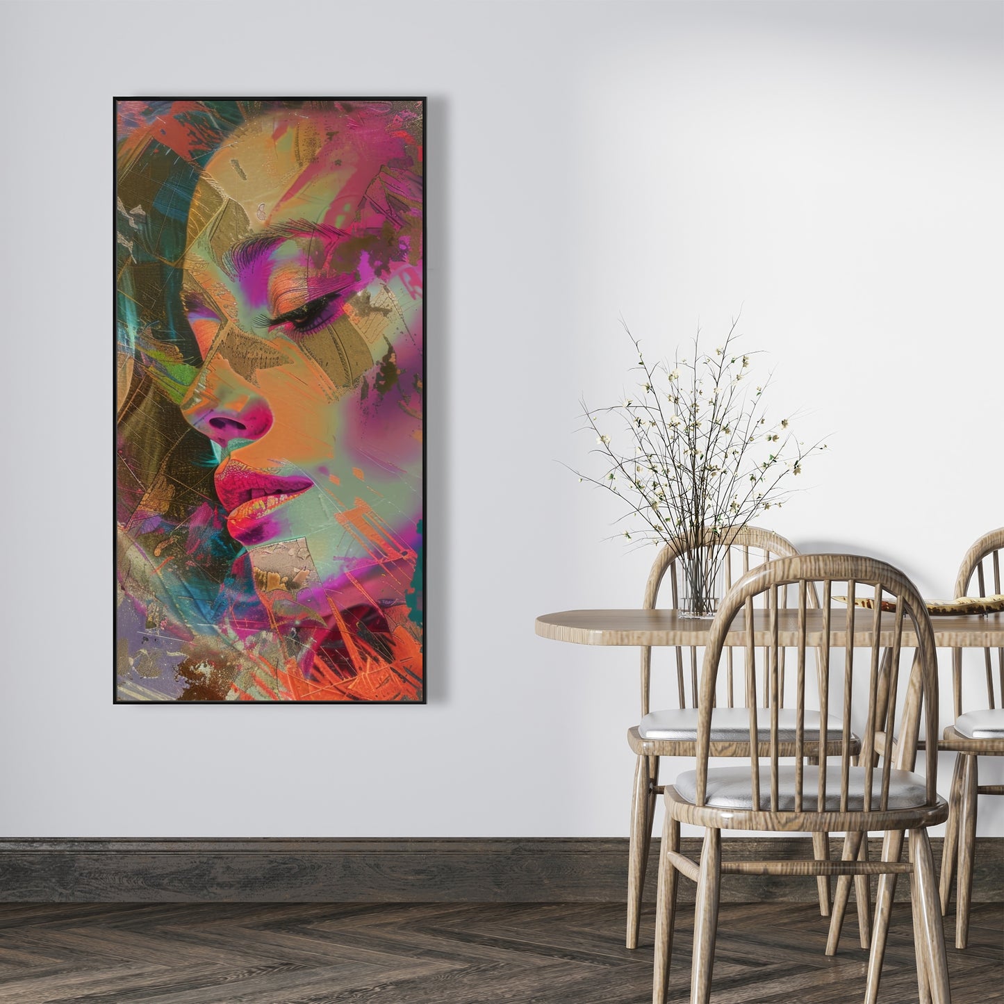 Grunge Look - Gray Framed Canvas for Stylish Home Decor