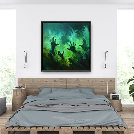 Hands of despair - 36"x36" Framed canvas