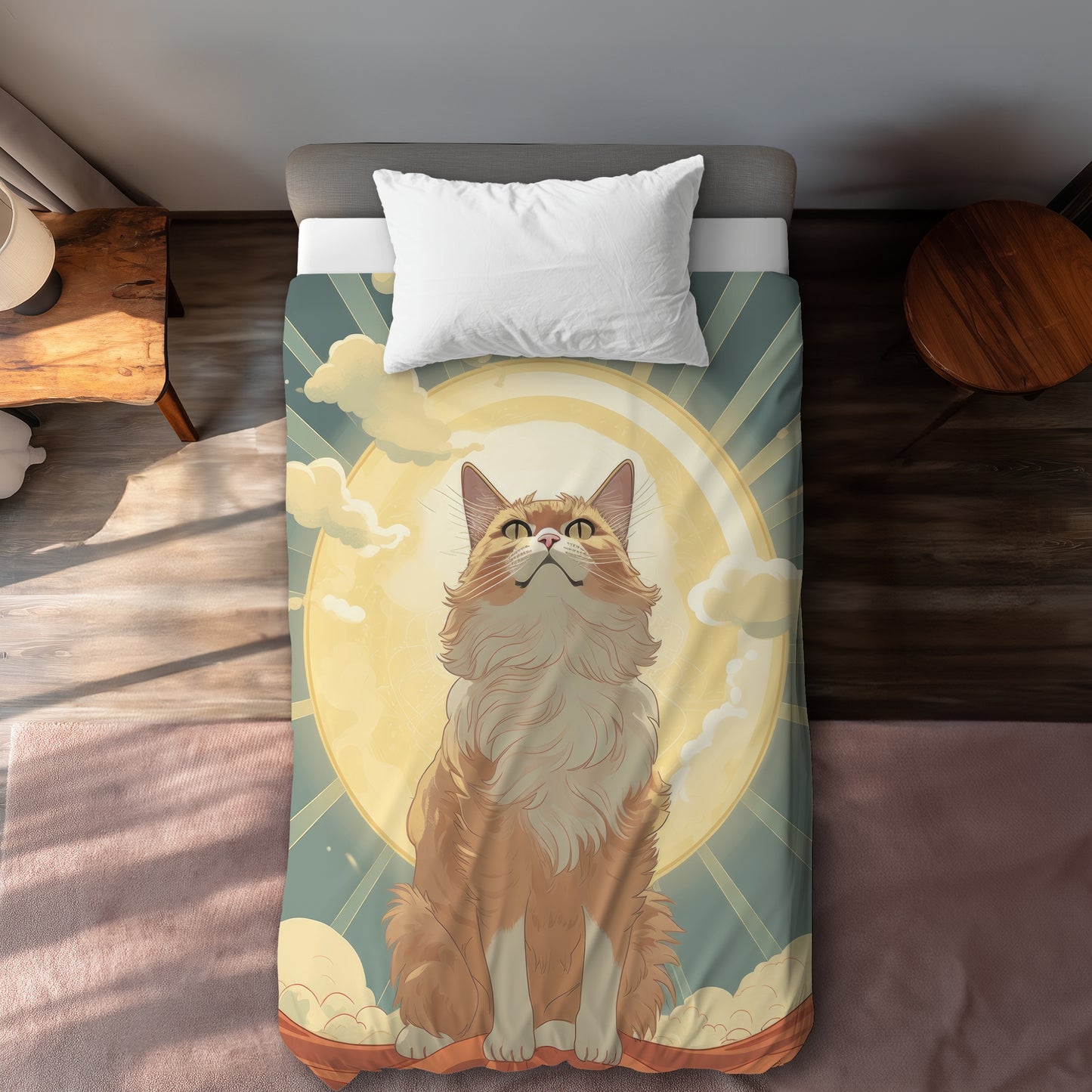 Moewing Above Coral Duvet Cover | Stylish Home Decor